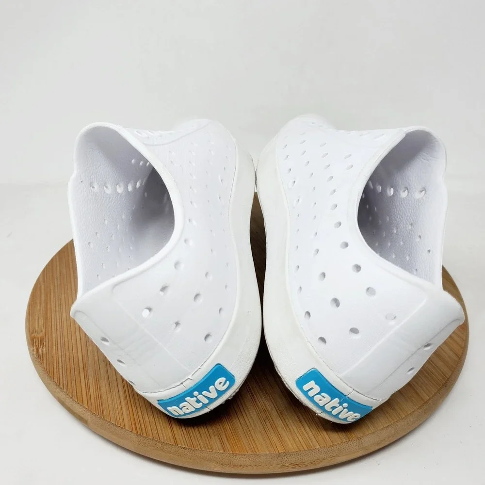 Native Jefferson Shoes Big Kids 3 Girls Boys White Slip On Sandal Play School J3